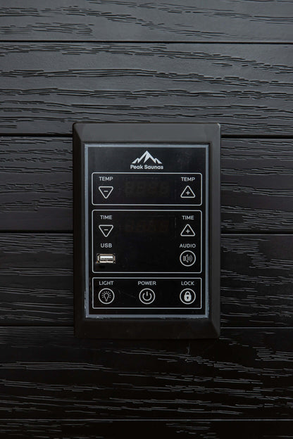Reach the Peak of Wellness with Shasta Compact. Powerful. Premium. Introducing the Peak Saunas Shasta—a meticulously crafted 1-person infrared sauna designed for those who refuse to compromise on quality, technology, or wellness benefits. Built from susta