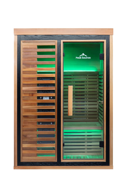 Reach the Peak of Wellness with Fuji More space. More heat. More relaxation. Introducing the Peak Saunas Fuji—the most spacious and feature-rich 2-person infrared sauna available. Designed for those who crave luxury, comfort, and powerful wellness benefit