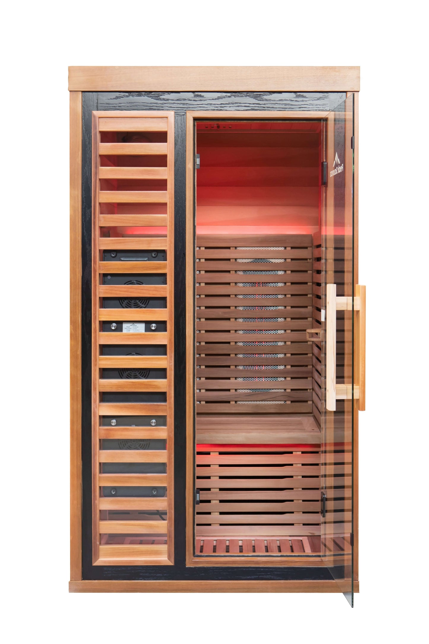 Reach the Peak of Wellness with Rainier Luxury. Performance. Precision. All in one. Introducing the Peak Saunas Rainier—a 1-person infrared sauna meticulously crafted for those who demand more from their wellness routine. Built from stunning Canadian red