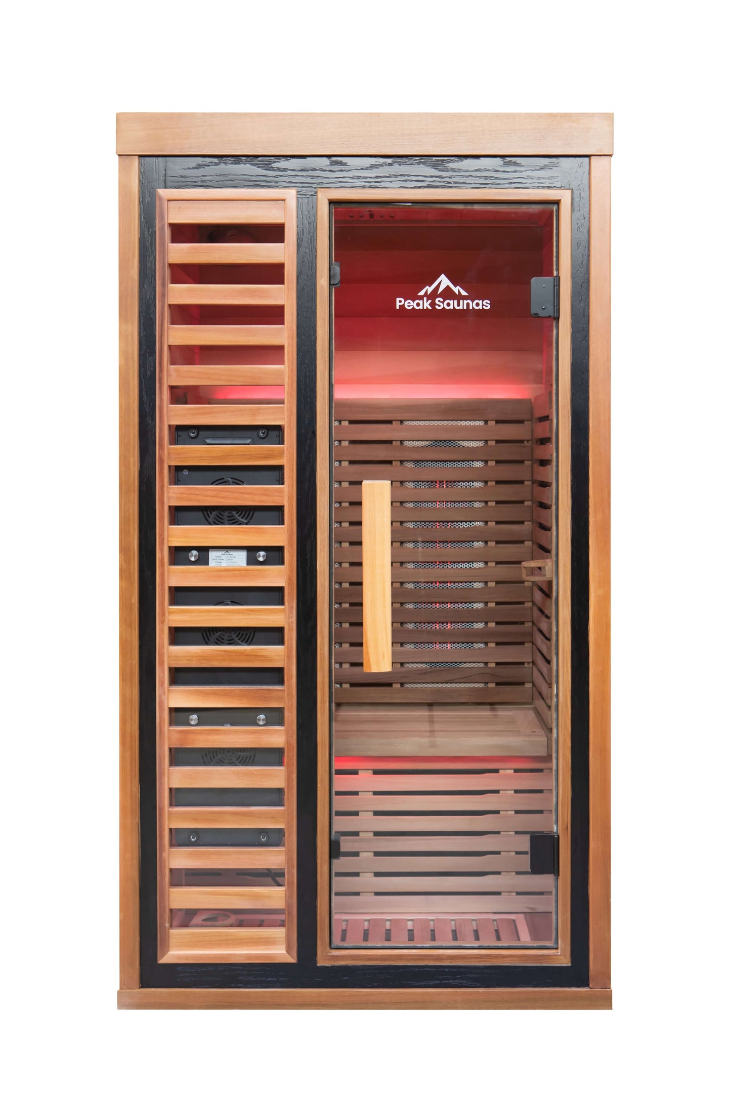 Reach the Peak of Wellness with Rainier Luxury. Performance. Precision. All in one. Introducing the Peak Saunas Rainier—a 1-person infrared sauna meticulously crafted for those who demand more from their wellness routine. Built from stunning Canadian red