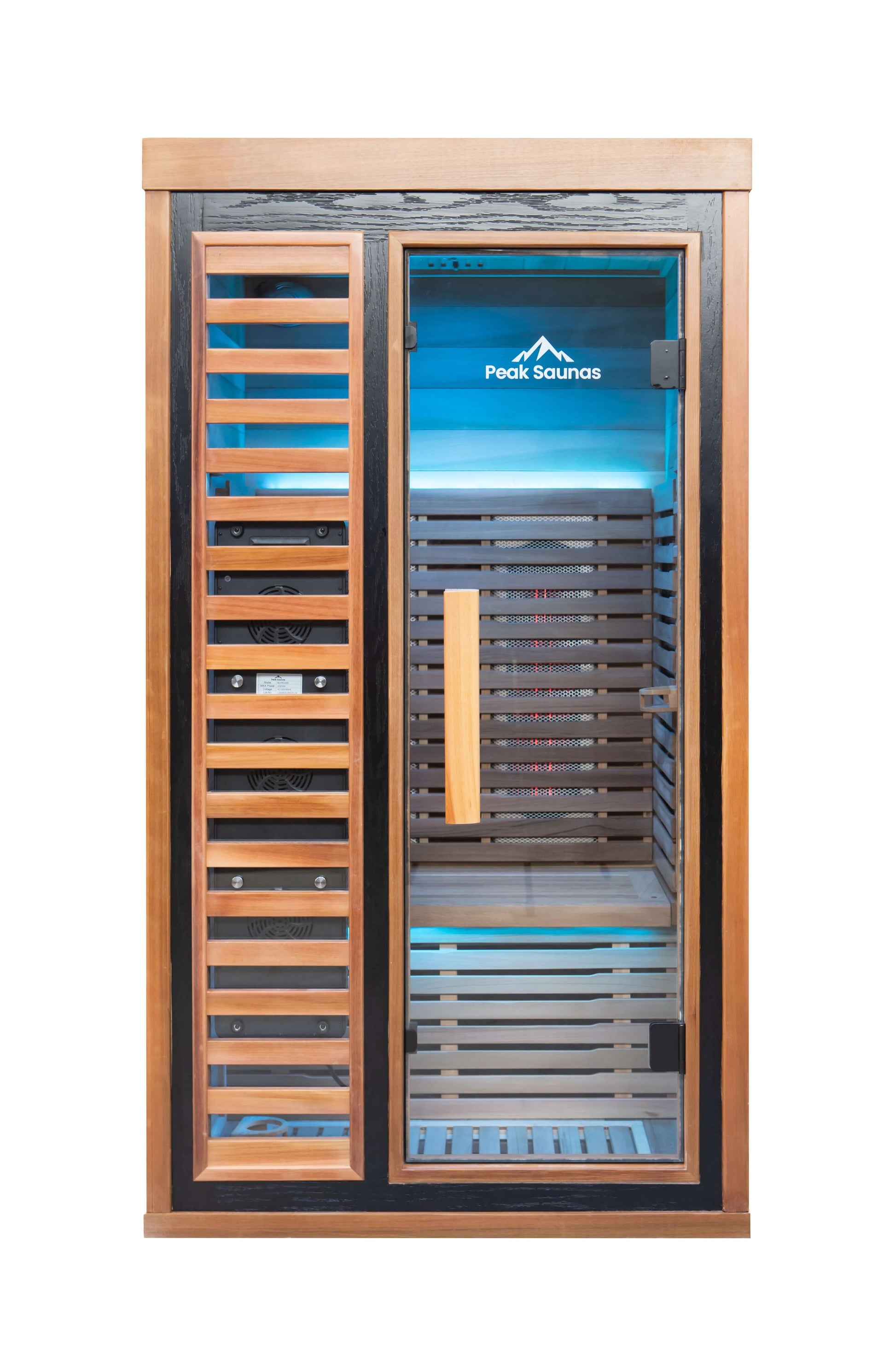 Reach the Peak of Wellness with Rainier Luxury. Performance. Precision. All in one. Introducing the Peak Saunas Rainier—a 1-person infrared sauna meticulously crafted for those who demand more from their wellness routine. Built from stunning Canadian red