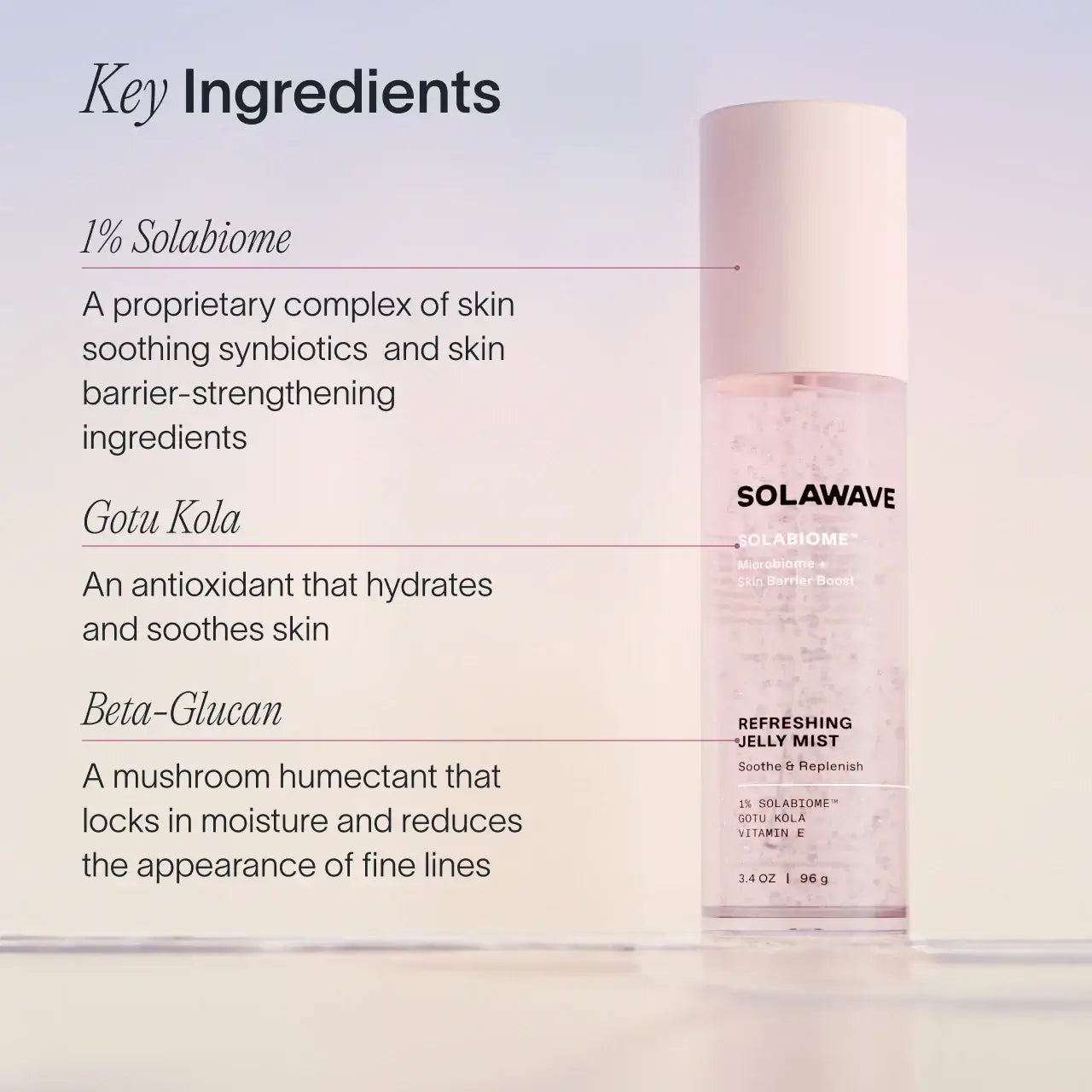 Hydrate and protect skin from free radicals with a few anytime spritzes of this pre- and probiotic toner. Clean & fragrance-free Vegan & cruelty-free Dermatologist-tested Non-comedogenic