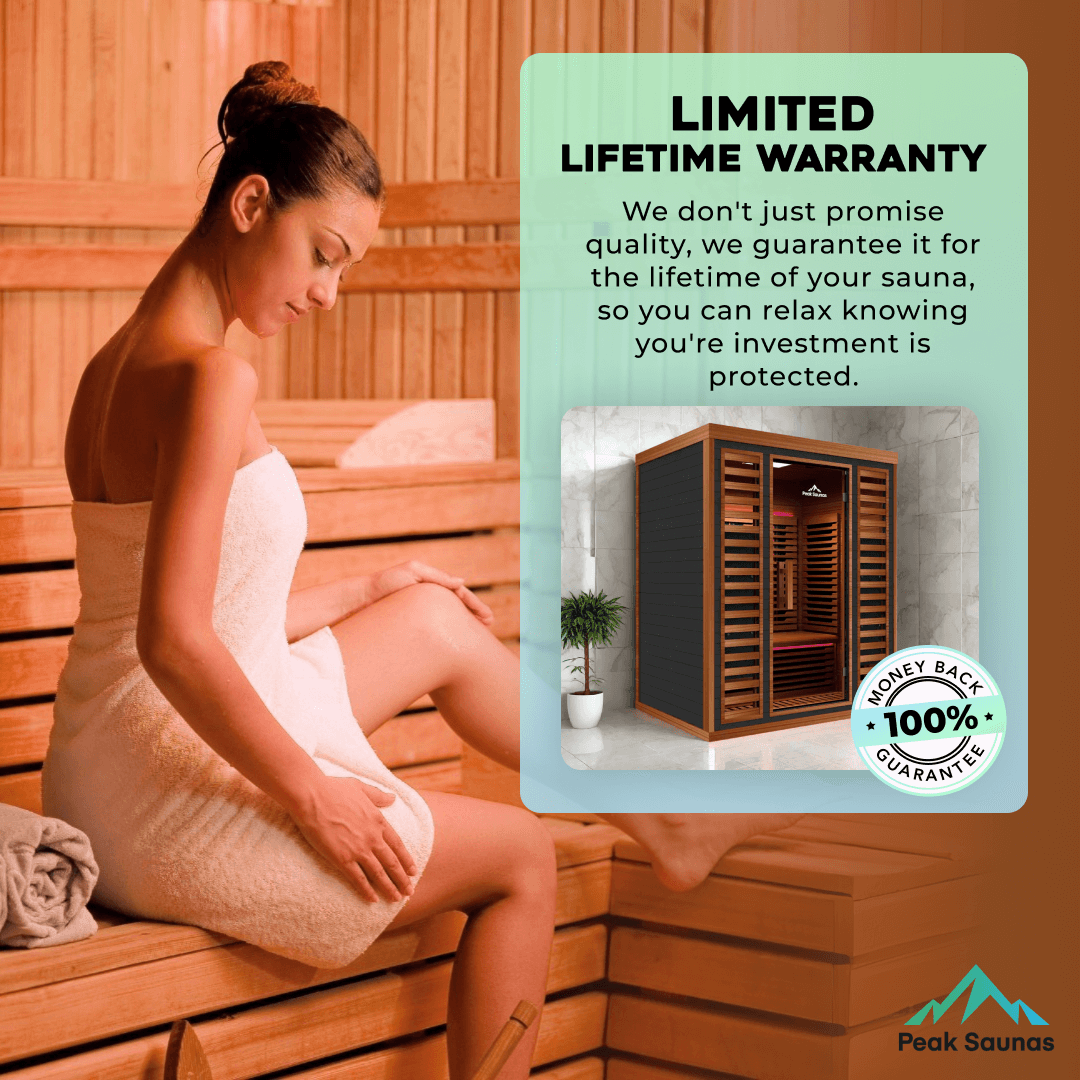 Reach the Peak of Wellness with Matterhorn Even more room. Even more power. Even more rejuvenation. Introducing the Peak Saunas Matterhorn—a spacious 3-person infrared sauna engineered for those who want room to share or space to fully stretch out without