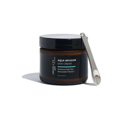 Get ready for your skin-renewing journey with our moisturizing Aqua Infusion Skin Cream. This isn't just another moisturizer – it's a game-changer for dewy, juicy skin. Fast-absorbing and non-greasy, while locking in moisture and hydration with squalane,