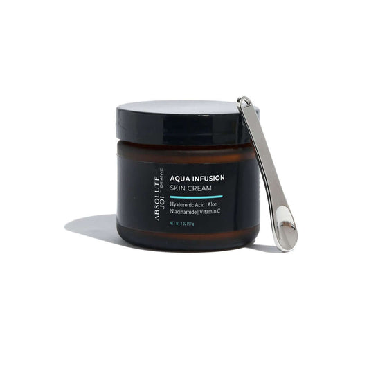 Get ready for your skin-renewing journey with our moisturizing Aqua Infusion Skin Cream. This isn't just another moisturizer – it's a game-changer for dewy, juicy skin. Fast-absorbing and non-greasy, while locking in moisture and hydration with squalane,