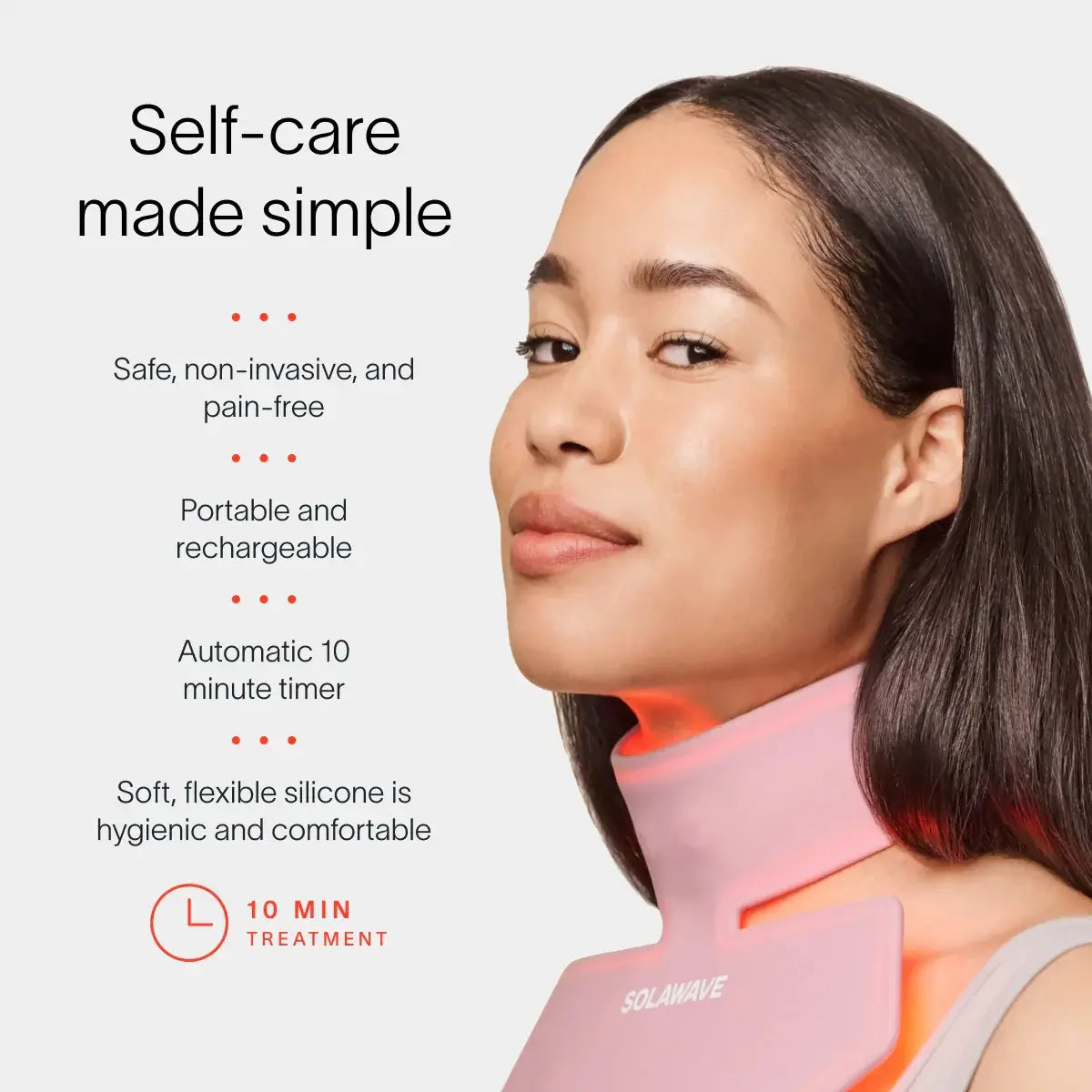 Your neck and chest are some of the first places to show sun damage, loss of elasticity, and uneven tone – yet they’re often the last to be treated. This mask pairs Red and Near-Infrared Light Therapy to visibly firm, smooth, and even this delicate area.
