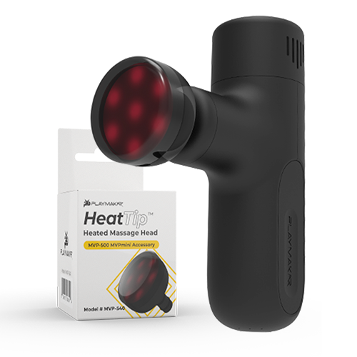 The HeatTip™ Massage Head helps activate muscle tissues and improve blood flow to accelerate recovery. For use with the MVP Mini Percussion Massage Gun. Massage gun not included.