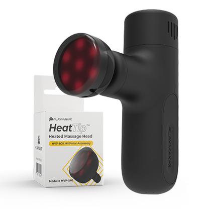 The HeatTip™ Massage Head helps activate muscle tissues and improve blood flow to accelerate recovery. For use with the MVP Mini Percussion Massage Gun. Massage gun not included.