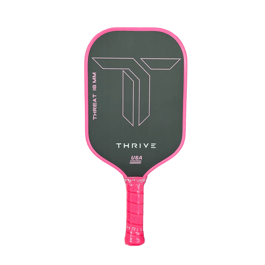** If you want an even more specific swing weight, please submit request in cart in the Order Special Instructions section The Pink Threat is the perfect combination of power, control, feel, and spin. As many elongated thermoformed paddles are very high i