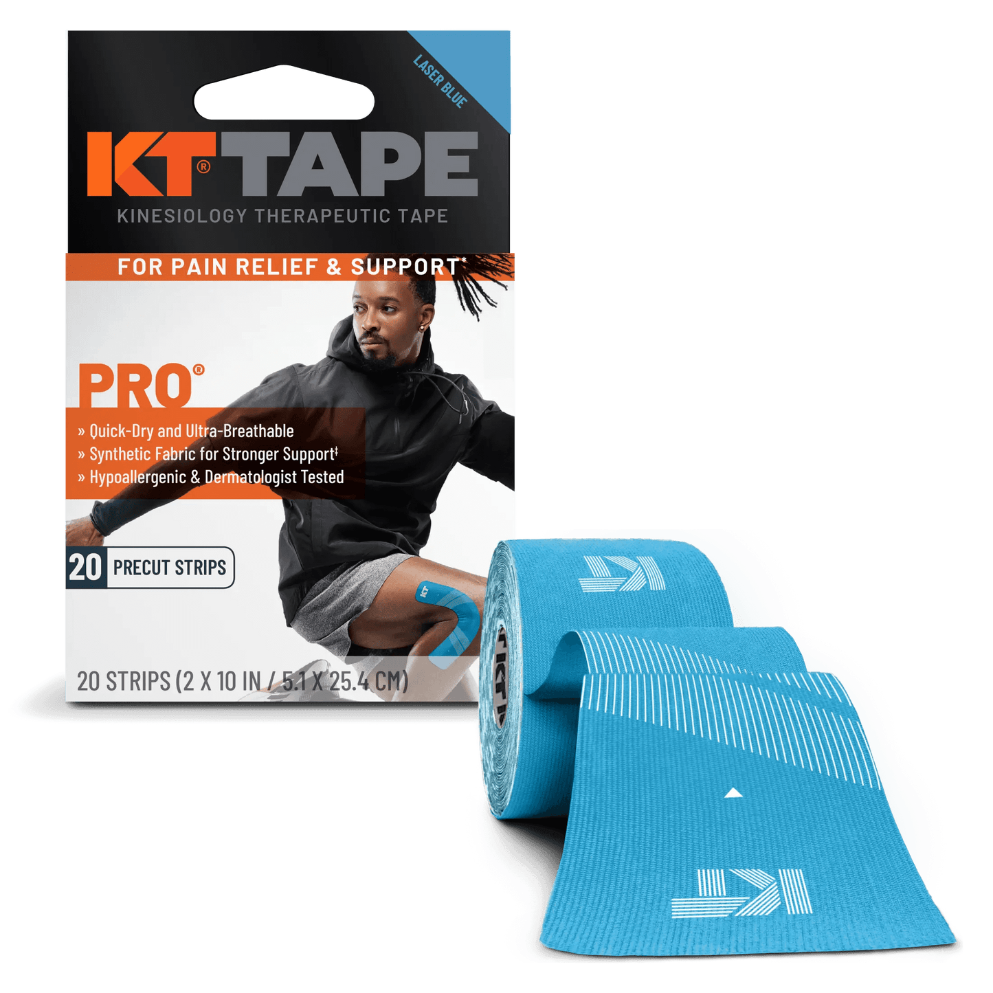Need support that will endure your toughest workout? KT Tape Pro® is here for you. It has been designed to relieve pain and provide support where you need it, staying in place through multiple workouts. * KT Tape Pro® was created with performance in mind,