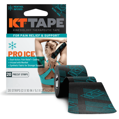Unlock Your Movement Potential with KT Tape® Pro Ice™Introducing KT Tape® Pro Ice™ – the ultimate solution for dual-action: pain relief + cooling. Crafted with cutting-edge technology and designed for athletes like you, KT Tape® Pro Ice™ combines the reli