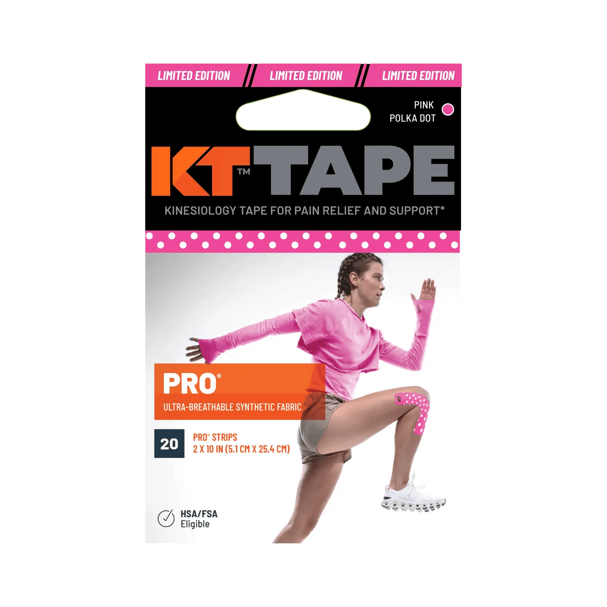 Need support that will endure your toughest workout? KT Tape Pro® is here for you. It has been designed to relieve pain and provide support where you need it, staying in place through multiple workouts. * KT Tape Pro® was created with performance in mind,