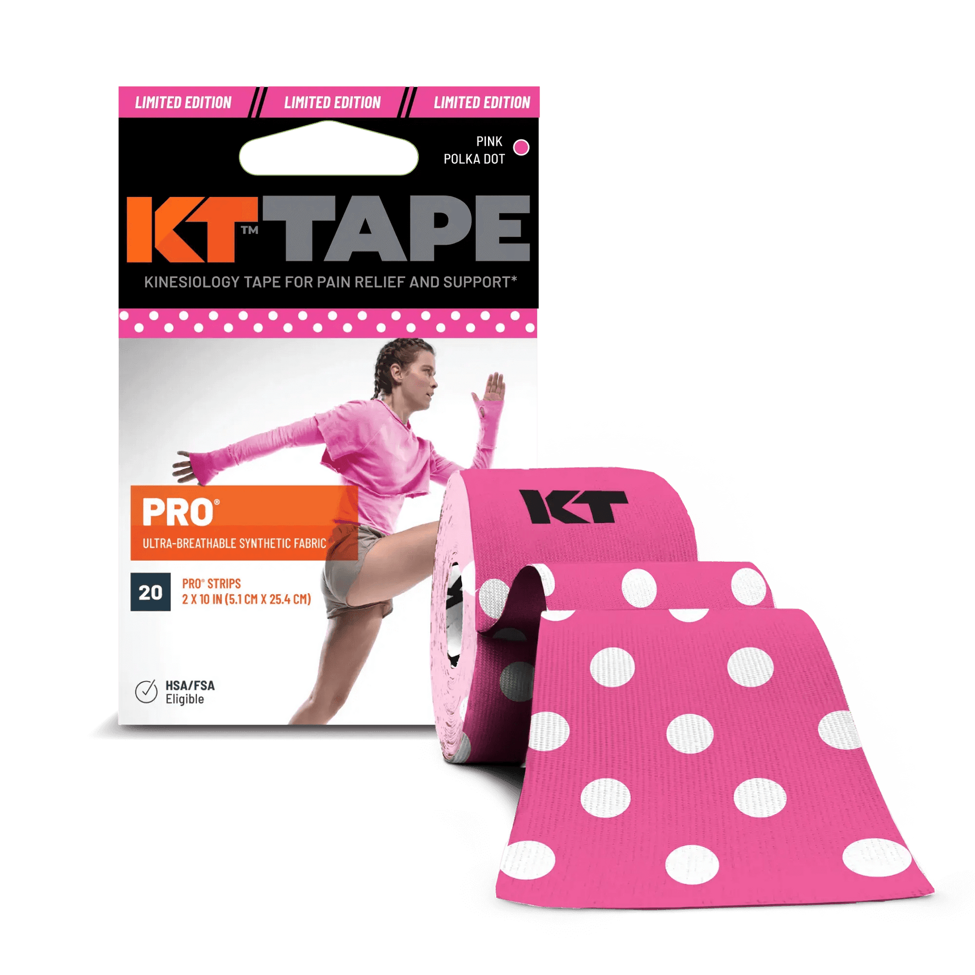 Need support that will endure your toughest workout? KT Tape Pro® is here for you. It has been designed to relieve pain and provide support where you need it, staying in place through multiple workouts. * KT Tape Pro® was created with performance in mind,