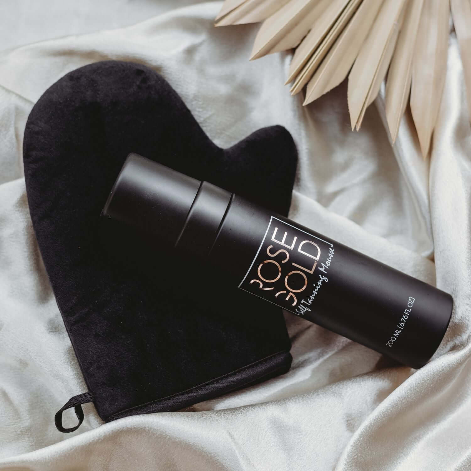 Self Tanner And Mitt The Rose Gold Starter Kit comes with a 6.7 oz. bottle of our Self Tanning Mousse and our Velvet Luxury Self-Tanning Mitt for your face and body. Best Self Tanning Mousse Rose Gold Self Tanning Mousse gets your skin glowing with the po