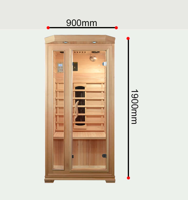 Product Description 01.Introduction Far-infrared sauna room is a new generation of sauna equipment heated byfull spectrum and carbon panel, with wooden sauna house as the carrier. The heating plate is inlaid around the sauna room, the heating is even and