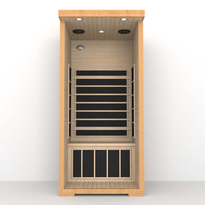 Product Description 01.Introduction Far-infrared sauna room is a new generation of sauna equipment heated byfull spectrum and carbon panel, with wooden sauna house as the carrier. The heating plate is inlaid around the sauna room, the heating is even and