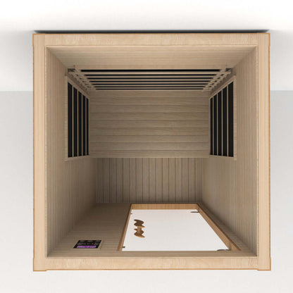 Product Description 01.Introduction Far-infrared sauna room is a new generation of sauna equipment heated byfull spectrum and carbon panel, with wooden sauna house as the carrier. The heating plate is inlaid around the sauna room, the heating is even and