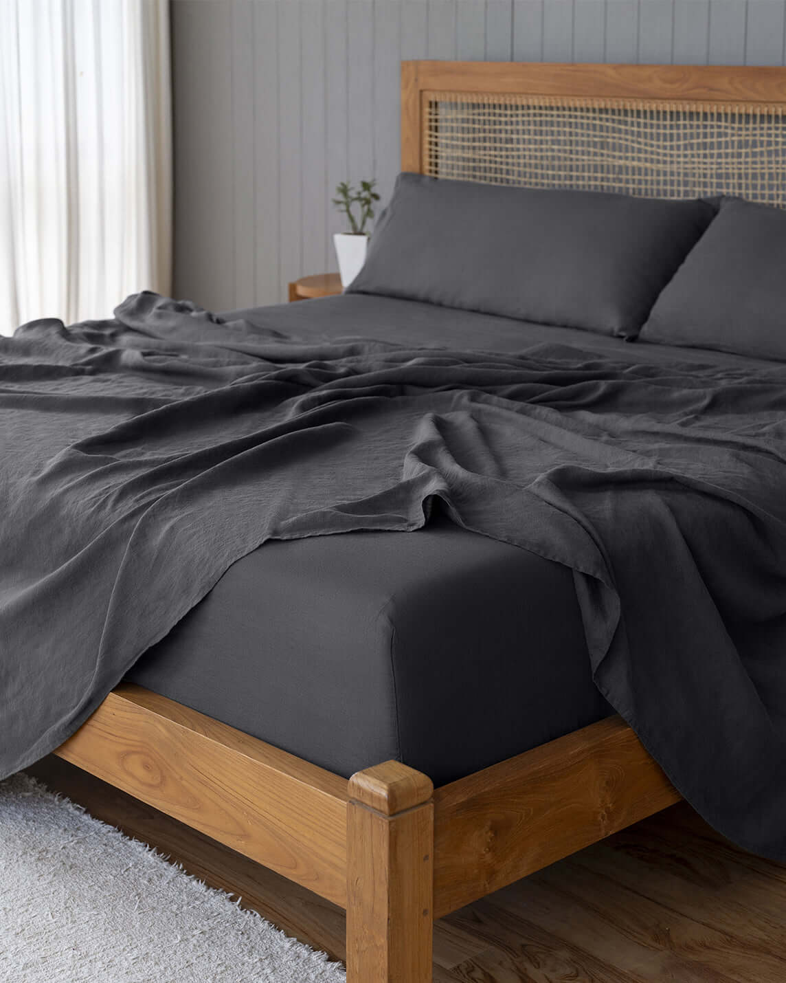 Classically elegant European linen sheets for hot and cool sleepers alike. Exceptionally durable, breathable, and luxuriously relaxed, our stonewashed natural fibers start soft and grow softer with time. An heirloom-quality investment that will last for d