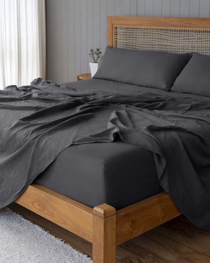 Classically elegant European linen sheets for hot and cool sleepers alike. Exceptionally durable, breathable, and luxuriously relaxed, our stonewashed natural fibers start soft and grow softer with time. An heirloom-quality investment that will last for d