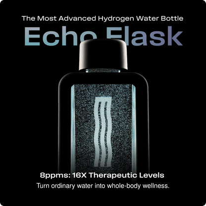 Meet the Echo Flask: the most advanced hydrogen water bottle ever created. Delivering an unmatched 8 ppm of molecular hydrogen with intelligent tracking and connectivity, this powerhouse transforms how you hydrate, perform, and recover. Elevate your cellu