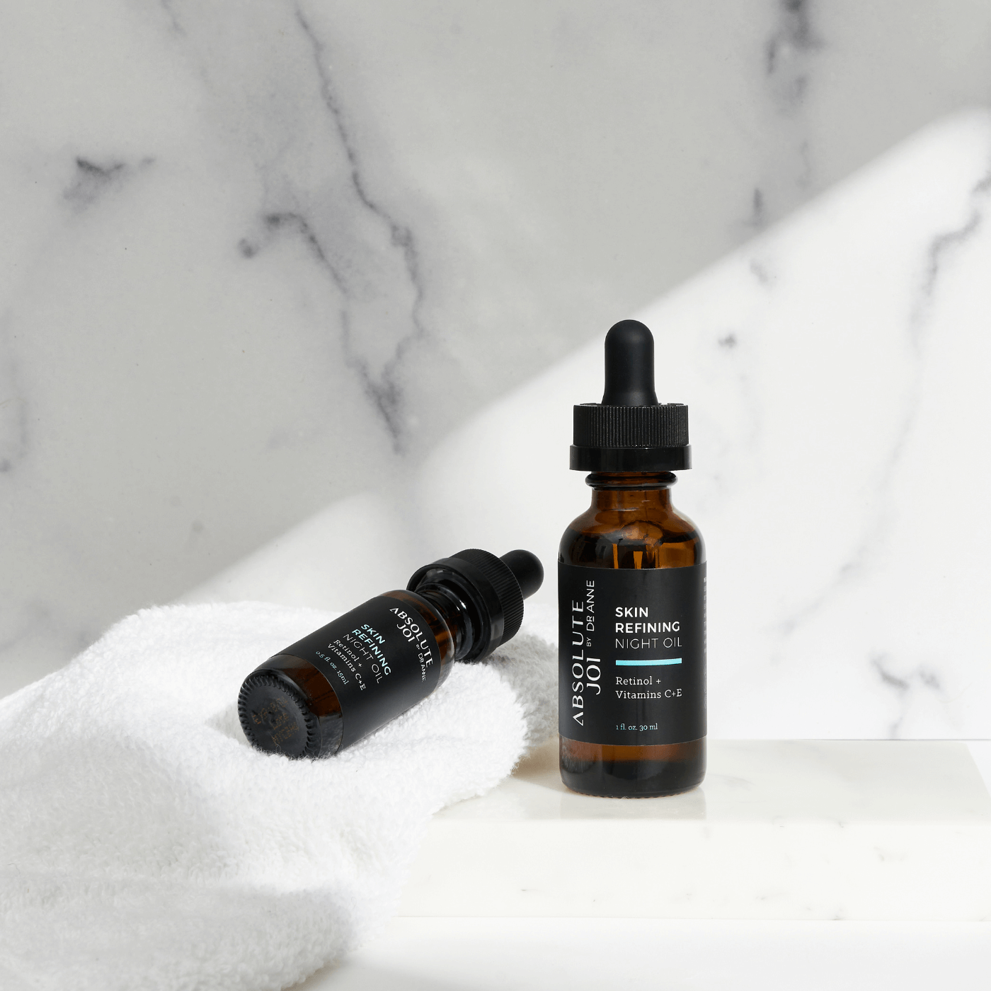 Dermatologists have recommended Retinol and Vitamin C for decades as the one-two combo to effectively improve the look of dark marks and brighten the appearance of skin tone, while helping to support collagen to firm the look of skin and reduce the appear