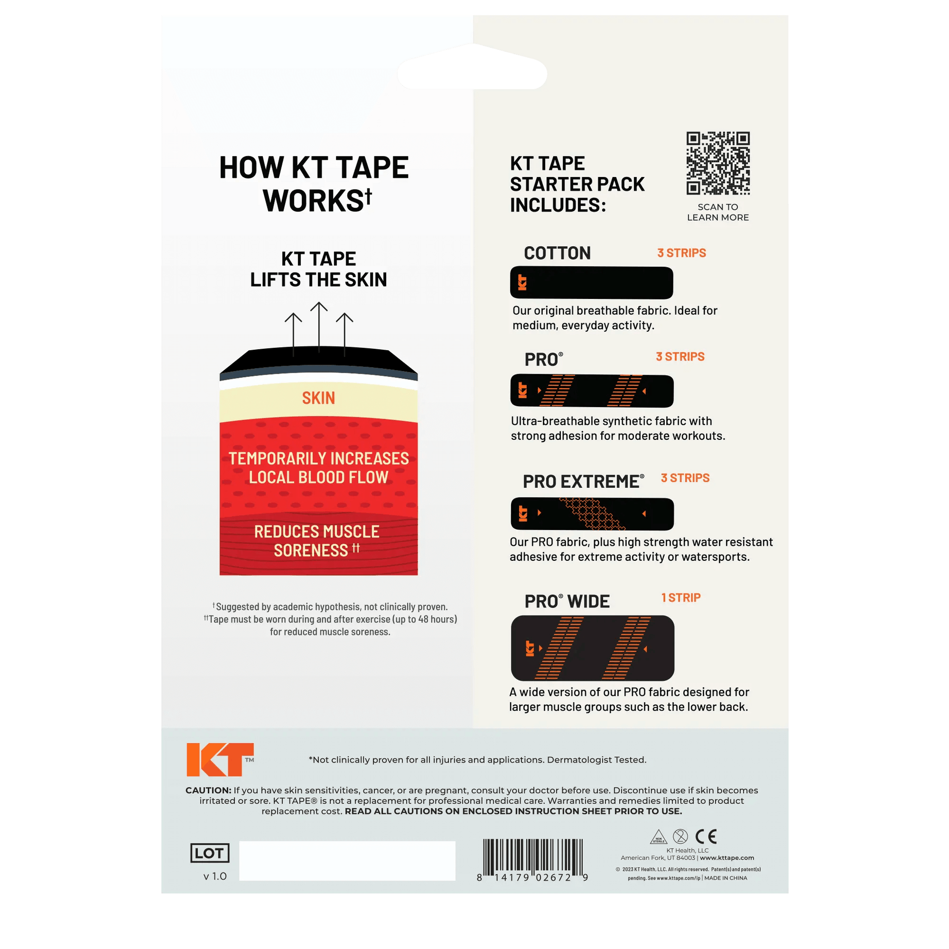 Need support that can endure your workouts and activity, but not sure which KT Tape is right for you? KT Tape® Starter Pack gives you a chance to try multiple types & sizes of KT Tape to find the perfect kinesiology tape for your application. All KT Tape