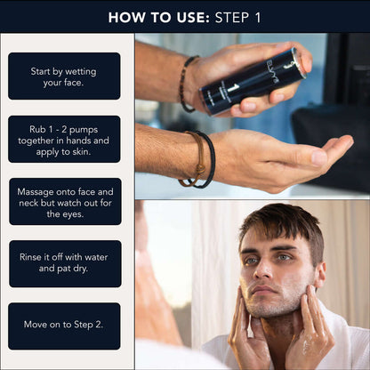 Scrub away yesterday! Dirt, grime, and yesterday's regrets? Wash them all away. Our cleanser isn't just about cleaning; it's about starting fresh. Every. Single. Day. Clean It Up. What it’s going to tackle: Buildup or oiliness Rough texture Clogged pores