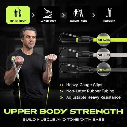 The Ex Kit by Rage Fitness is a revolutionary resistance & recovery kit. The Ex Kit is a complete home gym equipment solution, a lightweight design conveniently packed into a nylon-padded durable "gym in a bag" featuring a zipper pocket, webbing handle, a