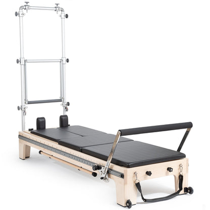 The Twin Reformer from Elina Pilates offers a multitude of benefits, highlighting its exceptional versatility that makes it the perfect choice to stimulate your creativity and keep your Pilates workout always fresh. With its double carriage design and res