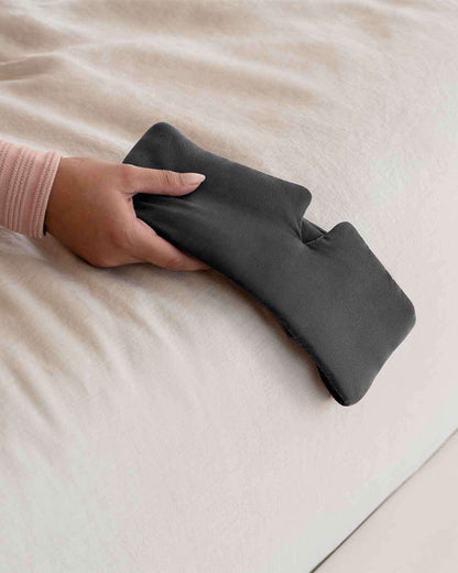 Light blocking, sound muffling, and made from good-for-your-skin Mulberry silk, this mask is gently weighted to cocoon your face for deeper sleeps. Store it in the freezer for a delightful treat (or de-puffing!) The best part is the hidden crystal sewn in