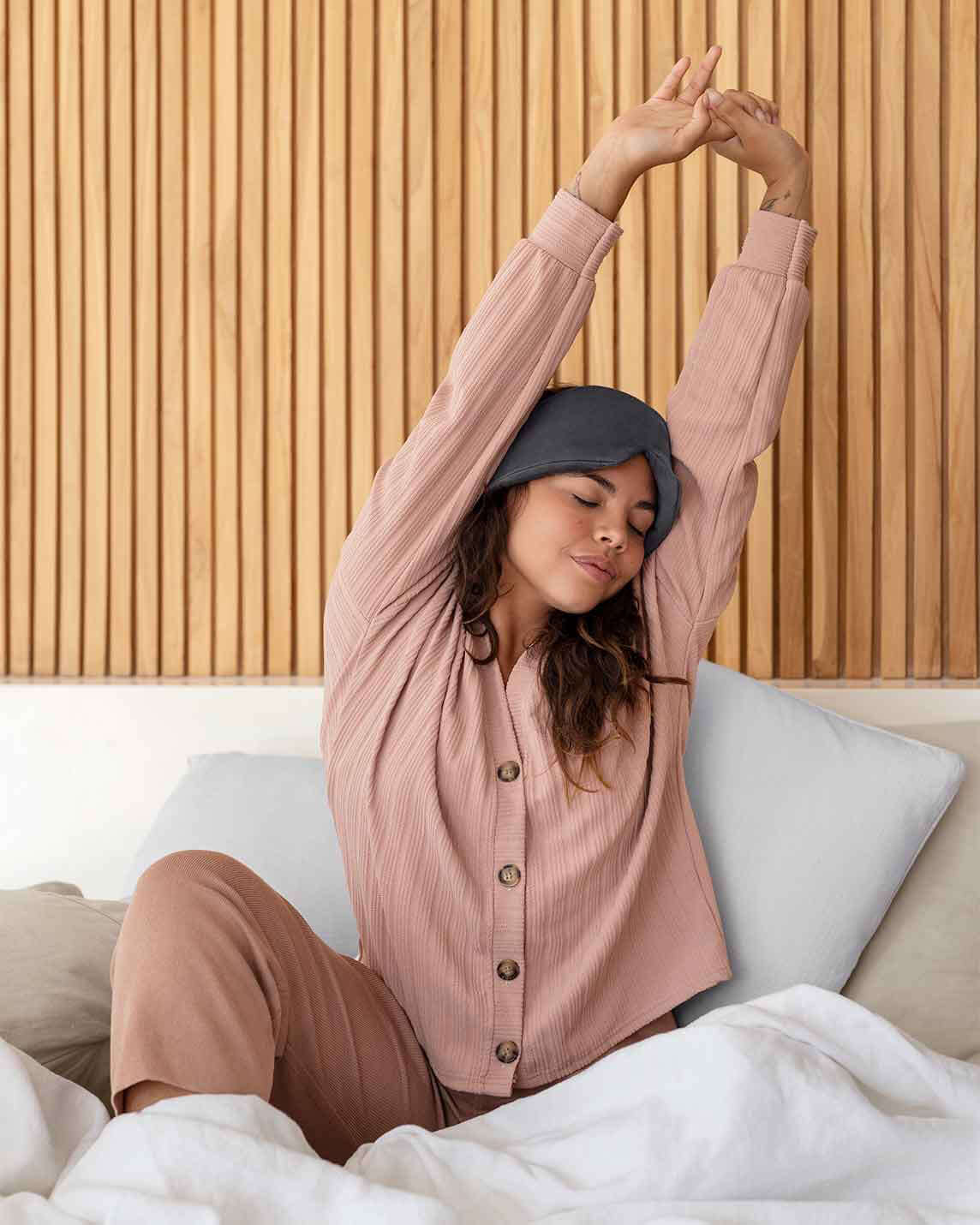 Light blocking, sound muffling, and made from good-for-your-skin Mulberry silk, this mask is gently weighted to cocoon your face for deeper sleeps. Store it in the freezer for a delightful treat (or de-puffing!) The best part is the hidden crystal sewn in