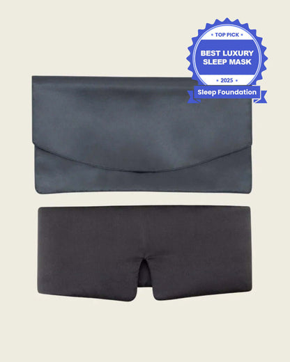 Light blocking, sound muffling, and made from good-for-your-skin Mulberry silk, this mask is gently weighted to cocoon your face for deeper sleeps. Store it in the freezer for a delightful treat (or de-puffing!) The best part is the hidden crystal sewn in