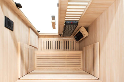 Reach the Peak of Wellness with Everest Compact. Powerful. Premium. Introducing the Peak Saunas Everest—a meticulously crafted smart 2-person infrared sauna designed for those who refuse to compromise on personal space, quality, technology, or wellness be