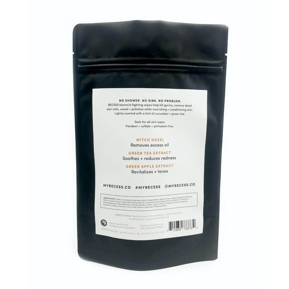 MAIN BENEFITCDC approved ingredient to help kill germs while moisturizing your face.ADDITIONAL BENEFITSAcne preventionControls maskneFight + Tone + MoisturizeRECESS bacteria fighting face wipes help kill germs, remove dead skin cells, sweat + pollution wh