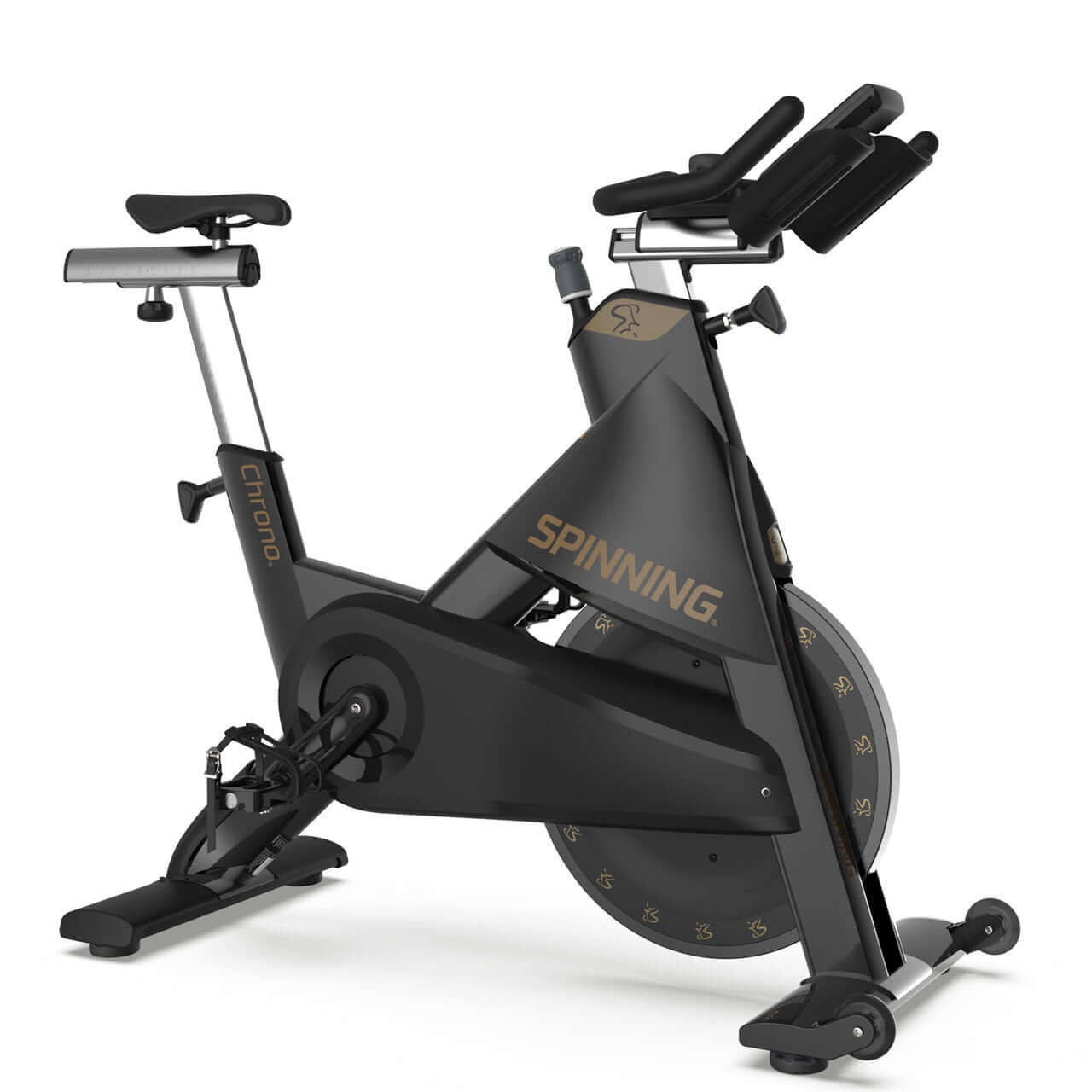 Meet the Chrono®! Spinning® continues to raise the bar for power bikes with the latest innovation in power-meter technology. Designed to last, the Chrono® has upgraded features such as a new magnetic resistance system, Fusion Drive® belt system, sturdy, s
