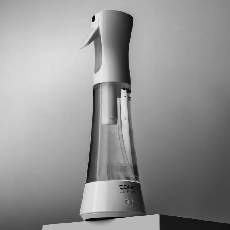 Just add water to create a cleaning solution with the Echo Clean™, generating hypochlorous acid, a naturally occurring compound known for its cleaning capabilities. This solution is effective on germs and bacteria yet gentle on most household surfaces. Th