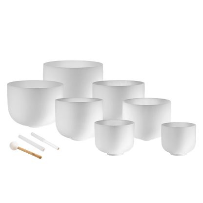 This professional 432 Hz Crystal Singing Bowl Chakra Set is perfectly tuned to the seven chakras in all seven notes. It is handcrafted with the utmost attention to sound and design to become the ideal instrument for creating your perfect sound bath. Safel