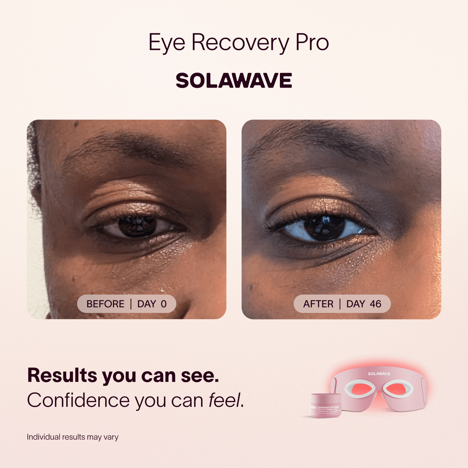 An easy 3-minute reset for tired eyes. Target signs of aging in the delicate eye area using 4 wavelengths to visibly brighten dark circles, reduce puffiness, and restore a refreshed, brighter look. Built to power your routine without slowing you down. Aft