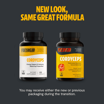 Premium Cordyceps mushroom capsules for natural energy and stamina. Water-extracted for maximum potency, delivering 10,000mg raw mushroom power to fuel your active lifestyle.