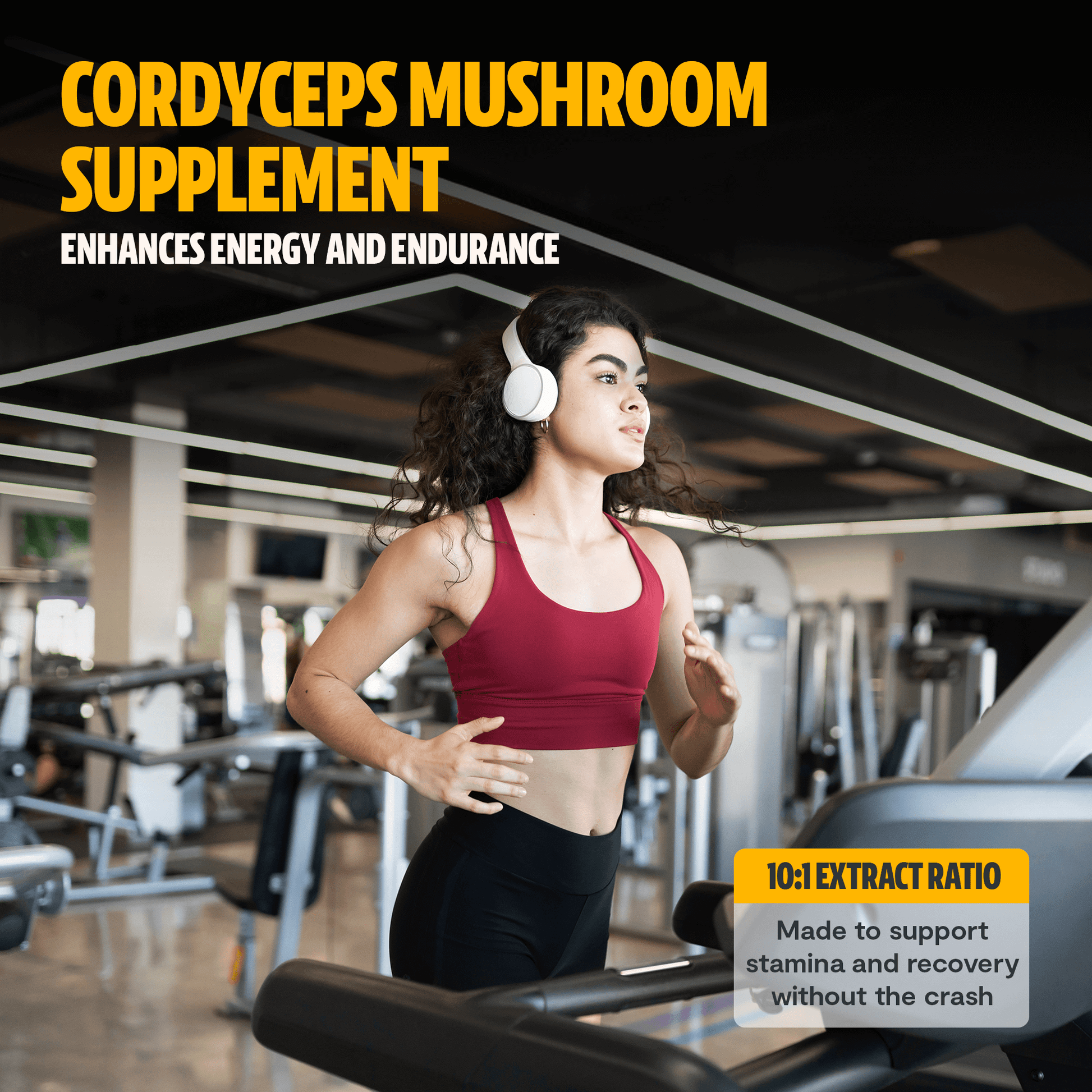 Premium Cordyceps mushroom powder for natural energy and athletic performance. Water-extracted for maximum potency, delivering 10,000mg raw mushroom power in versatile powder form.