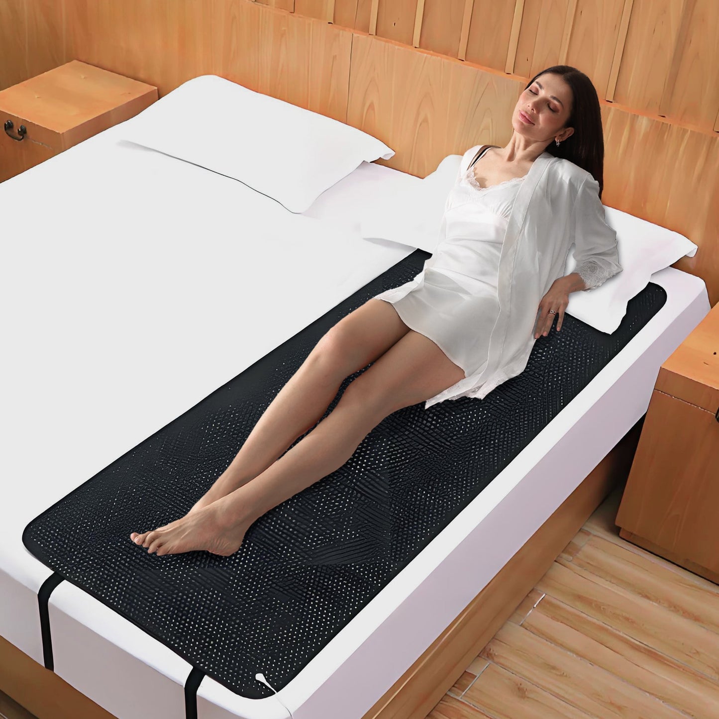 The Grounding Mat for Bed from LumyHealth is designed to provide a natural, non-invasive way to reconnect your body with the earth’s energy while you sleep. Made with high-quality conductive materials, this mat helps to ground your body, which may support