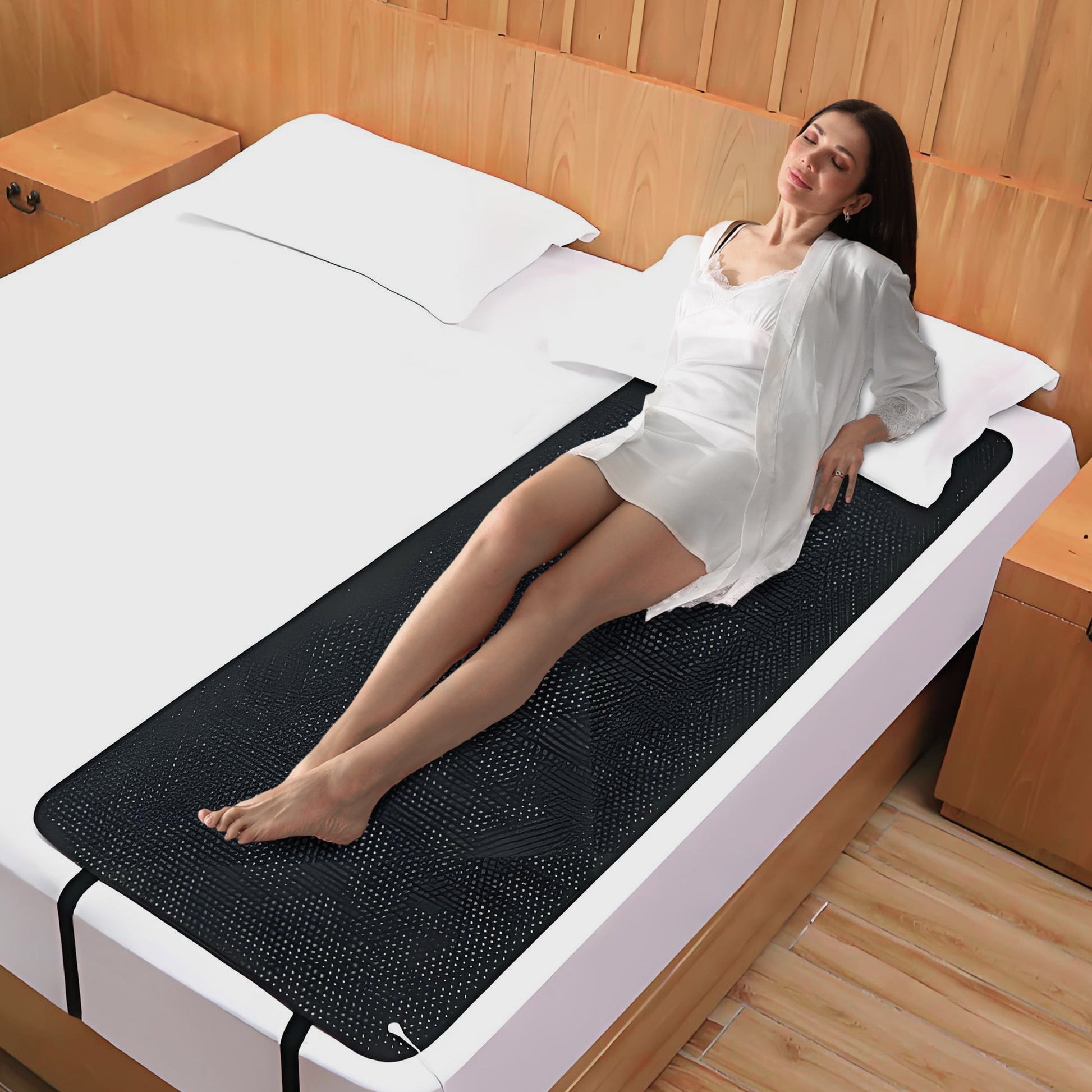 The Grounding Mat for Bed from LumyHealth is designed to provide a natural, non-invasive way to reconnect your body with the earth’s energy while you sleep. Made with high-quality conductive materials, this mat helps to ground your body, which may support
