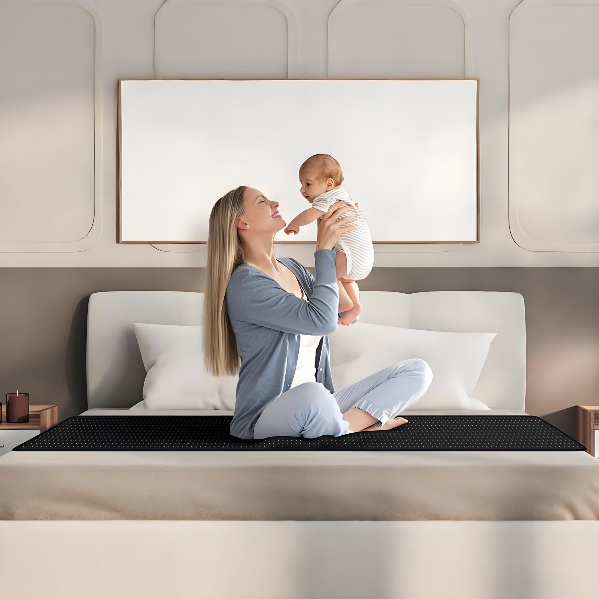 The Grounding Mat for Bed from LumyHealth is designed to provide a natural, non-invasive way to reconnect your body with the earth’s energy while you sleep. Made with high-quality conductive materials, this mat helps to ground your body, which may support