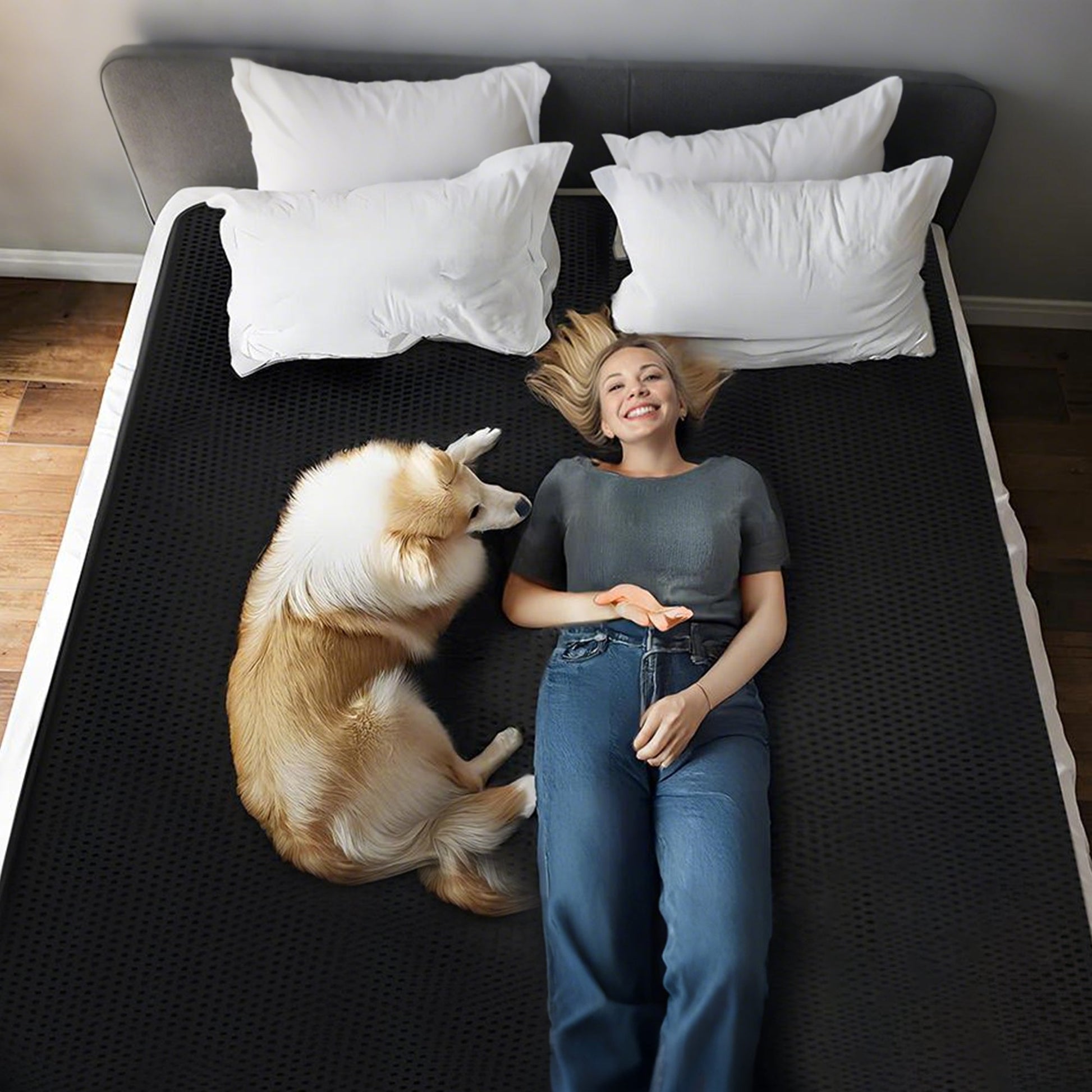 The Grounding Mat for Bed from LumyHealth is designed to provide a natural, non-invasive way to reconnect your body with the earth’s energy while you sleep. Made with high-quality conductive materials, this mat helps to ground your body, which may support