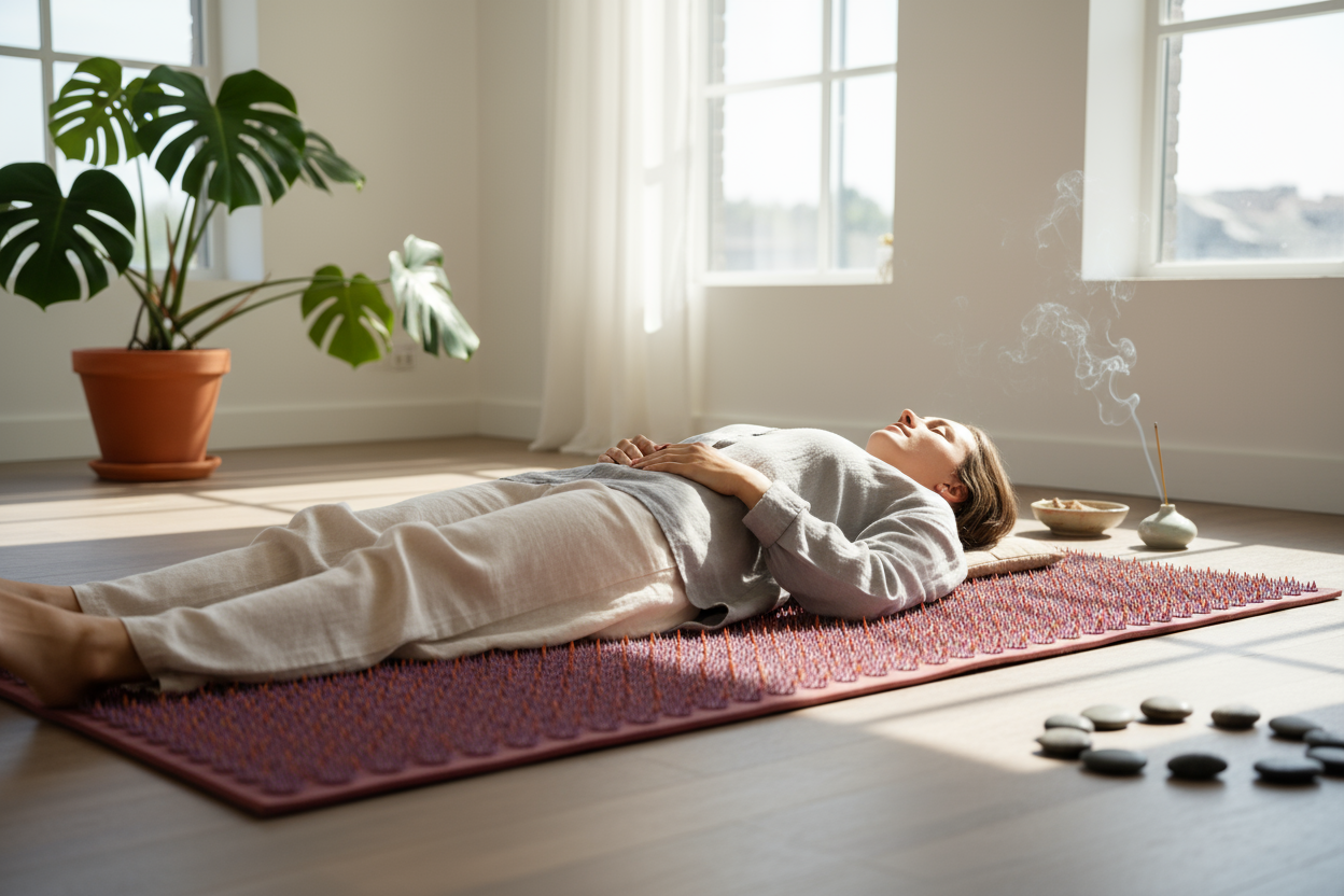 laying on Shakti mat
