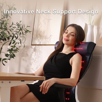 Product Dimensions and Features: Our red light therapy mat measures 19.0 x 35.8 inches and includes a 2.8-inch neck support for optimal relaxation. Flip the pad over to target lower back tension, providing a cost-effective solution for full-body relaxatio