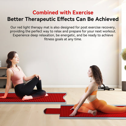 Whole-Body Red Light Therapy for Home Use: Experience the benefits of the Whole-Body Red Light Therapy Mat, featuring 2,570 light beads emitting dual wavelengths (660nm and 850nm). This innovative spectrum delivers comprehensive therapy, effectively addre