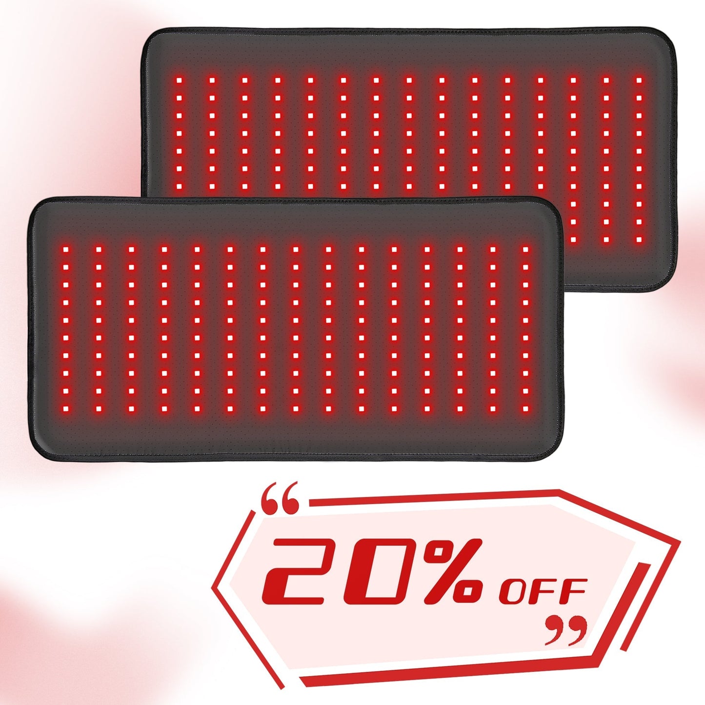 Experience advanced wellness with the LumyHealth Red Light Therapy Pad. Designed with 450 LEDs (300 at 660nm red and 150 at 850nm near-infrared) across 150 chips, it delivers a powerful 32 mW/cm² irradiance. The pad offers versatile operation modes—includ