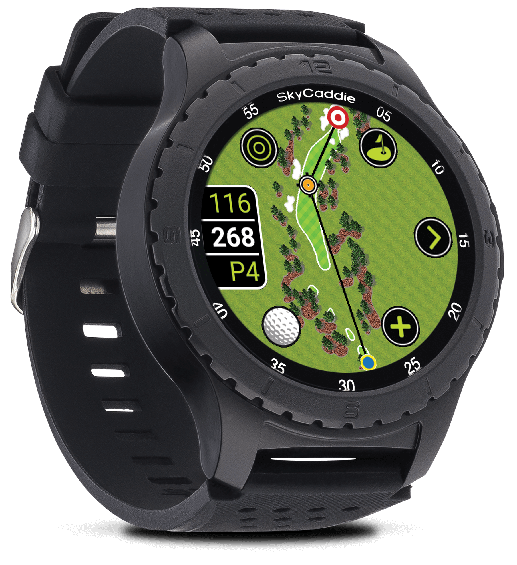 Golf’s largest and brightest color touchscreen measuring 1.39” (3.5 cm) Preloaded with over 35,000 of SkyGolf's ground-verified, error-corrected maps for unmatched accuracy Full HD graphics for stunning HoleVue® and IntelliGreen® imagery Powered by ultra-