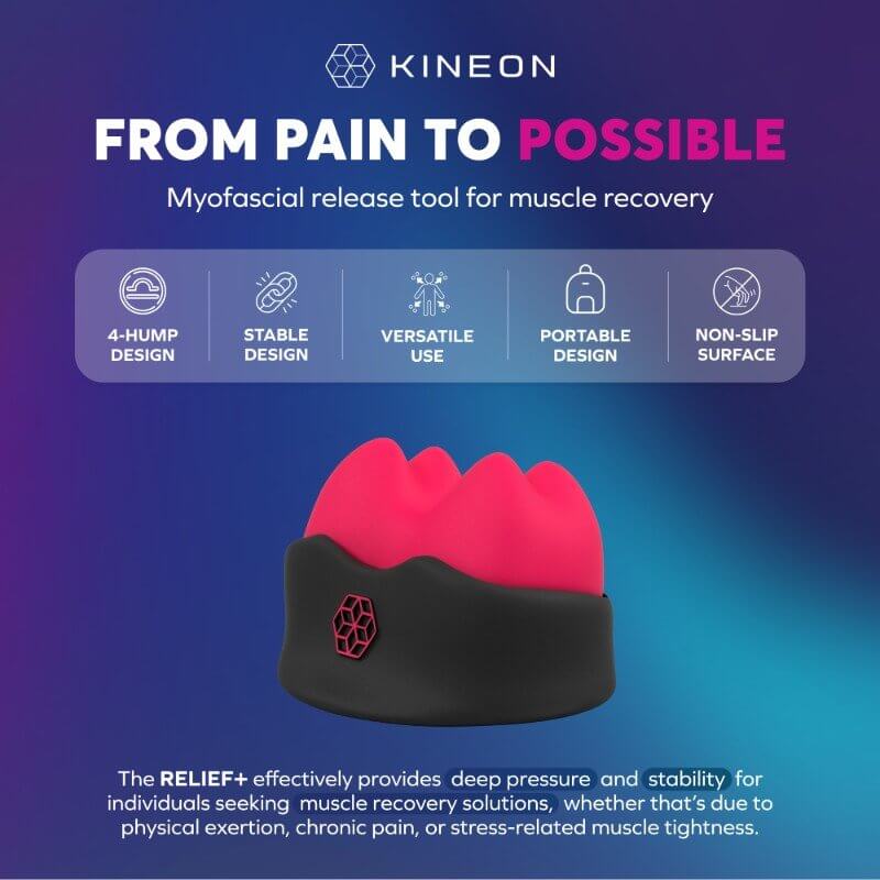 RELIEF+ delivers deep pressure therapy to release muscle knots, improve circulation, and reduce pain. Its ergonomic 4-hump design targets key tension areas for effective relief. Perfect for neck, shoulders, back, and more. Order now for lasting muscle rec